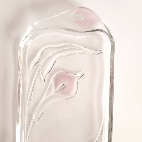 Vintage Mikasa Soft Pink Calla Lily Canapé Dish 16.5" - Picture 5 of 14